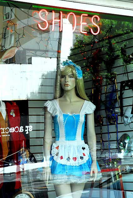 Neon Shoes and Sexy Maid, store window, Hollywood Boulevard