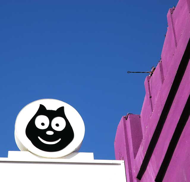 Cat Face, Purple Wall, Sunset Boulevard at Sanborn, Sunset Junction