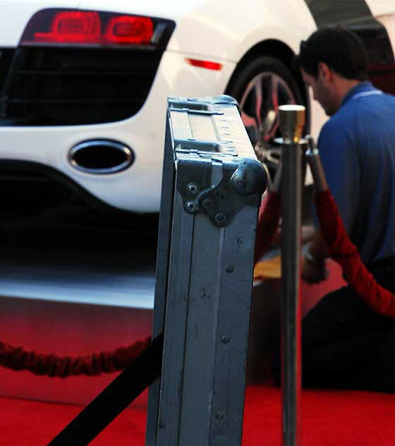 Setting up for the Hollywood premiere of "Fantastic Mr. Fox" at the Chinese Theater on Hollywood Boulevard, Friday, October 30, 2009