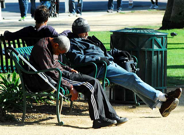 Homeless, Pacific Palisades Park, Santa Monica 