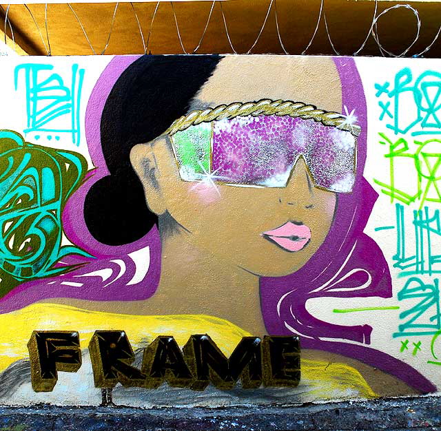 Girl with Sparkling Shades, mural in an alley north of Melrose Avenue, Monday, November 2, 2009