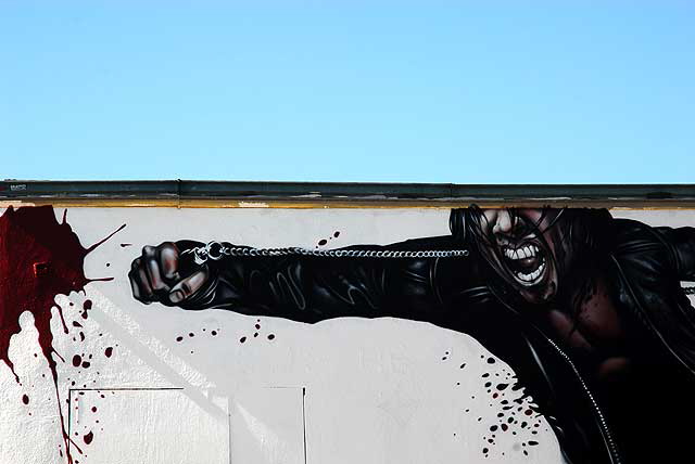 Nearly complete wall painting for a new ninja movie, Melrose Avenue, Monday, November 2, 2009