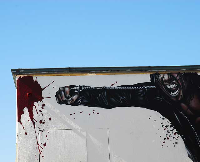 Nearly complete wall painting for a new ninja movie, Melrose Avenue, Monday, November 2, 2009