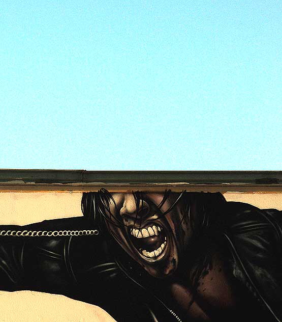 Nearly complete wall painting for a new ninja movie, Melrose Avenue, Monday, November 2, 2009