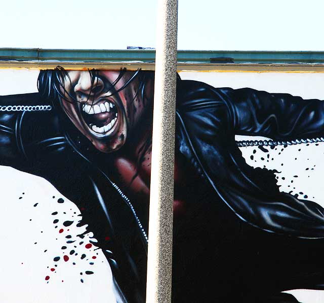 Nearly complete wall painting for a new ninja movie, Melrose Avenue, Monday, November 2, 2009