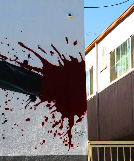 Nearly complete wall painting for a new ninja movie, Melrose Avenue, Monday, November 2, 2009