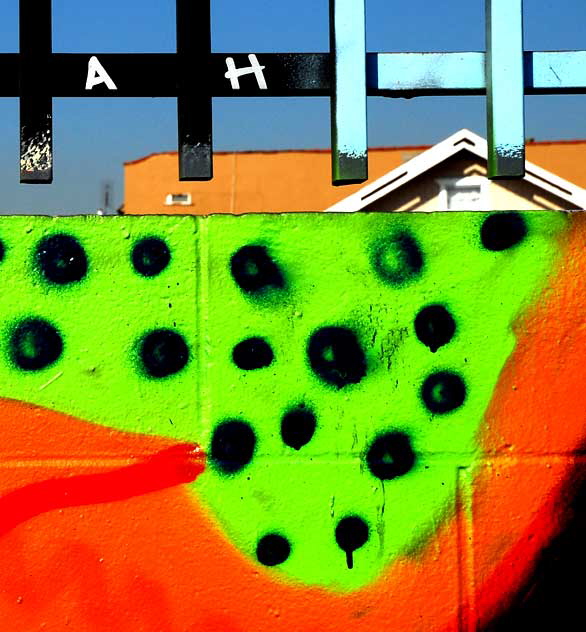 Graffiti Wall, Santa Monica Boulevard and Hoover, in Silverlake - Fruit