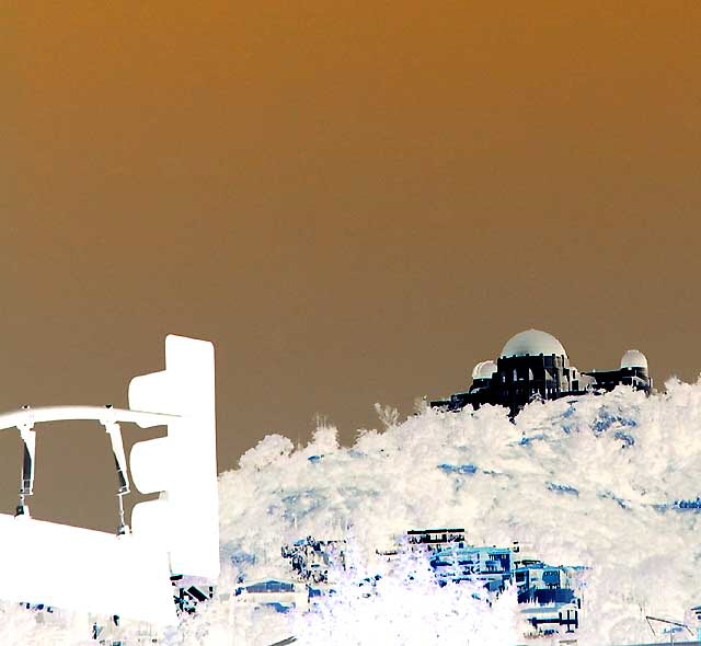 Griffith Park Observatory as seen from Hollywood Boulevard at New Hampshire, East Hollywood