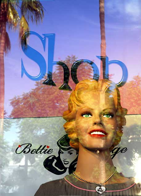 Window display, Betty Page Store, Hollywood Boulevard at Cherokee 