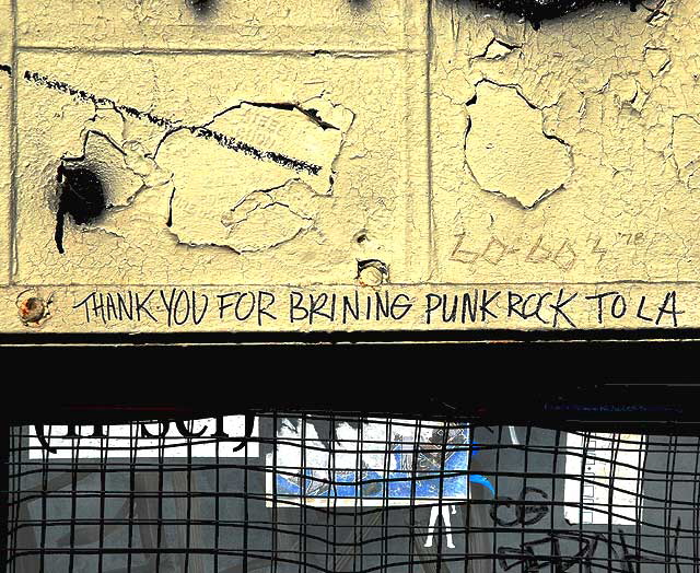Thanks for the Punk Rock, graffiti in an alley off Cherokee at Hollywood Boulevard