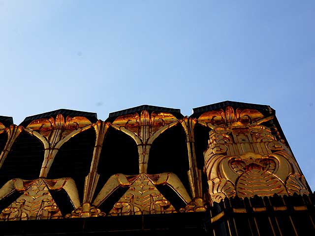 Former Selig Clothing Store, 1931, Arthur E. Harvey - black and gold glazed terra cotta Art Deco - Third Street and Western Avenue, Koreatown, Los Angeles