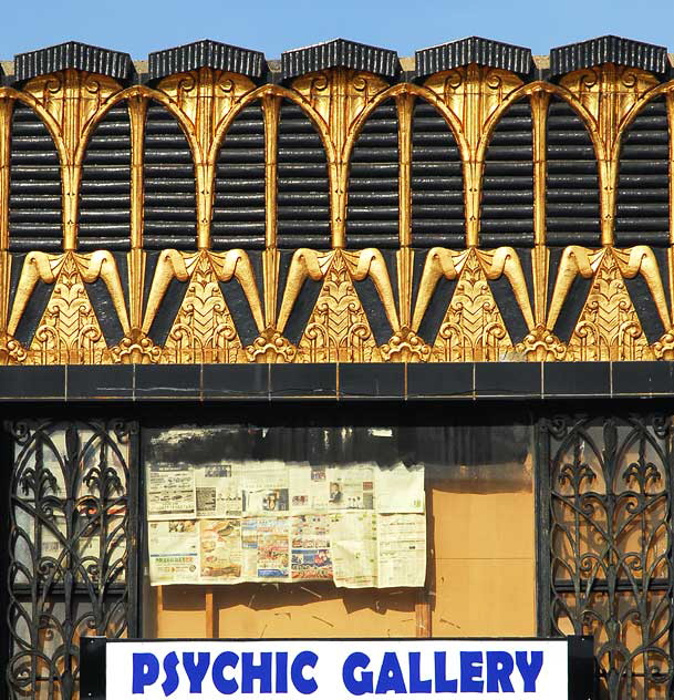 Former Selig Clothing Store, 1931, Arthur E. Harvey - black and gold glazed terra cotta Art Deco - Third Street and Western Avenue, Koreatown, Los Angeles