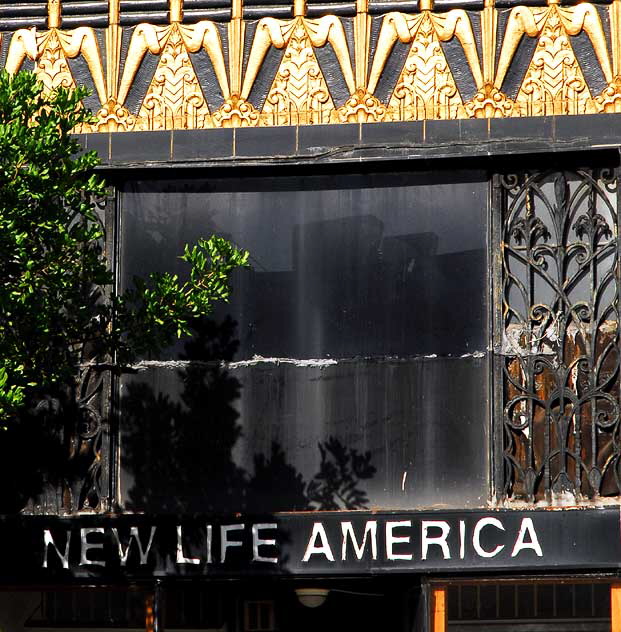 Former Selig Clothing Store, 1931, Arthur E. Harvey - black and gold glazed terra cotta Art Deco - Third Street and Western Avenue, Koreatown, Los Angeles