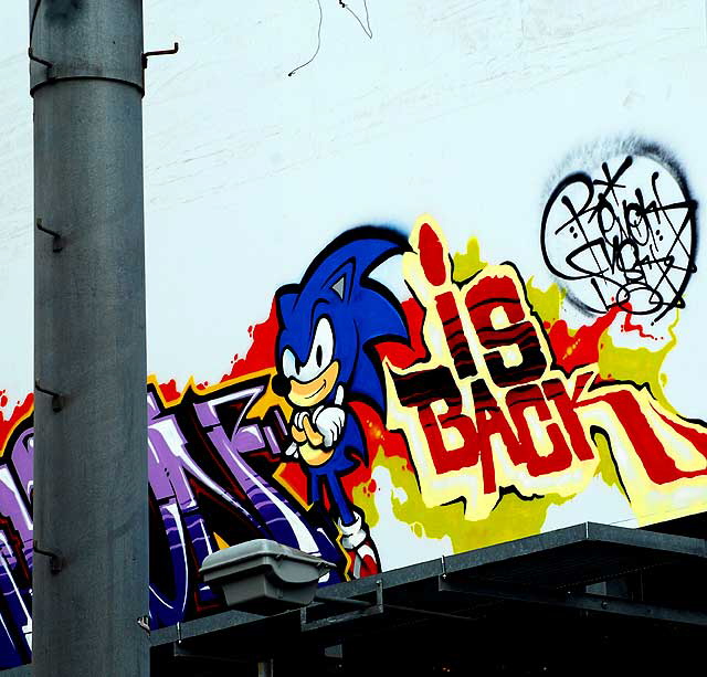 Graffiti-style billboard, Sunset Boulevard at La Cienega