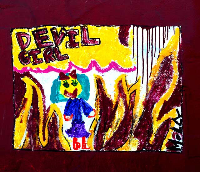 Devil Girl (Molly) - north wall of the Never Open Store, Melrose Avenue
