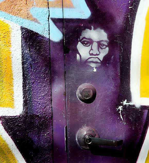 Lock Man - graffiti wall, alley behind Melrose Avenue