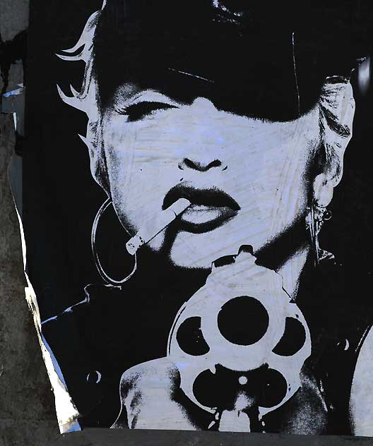 Blond with Revolver, poster on utility box, Melrose Avenue