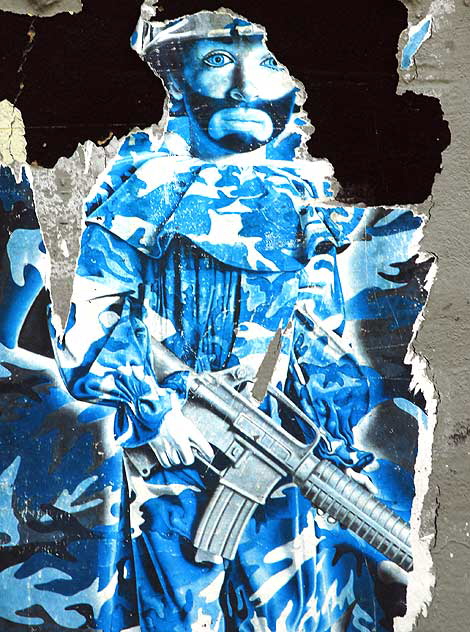 Blue Soldier, poster in Hollywood alley