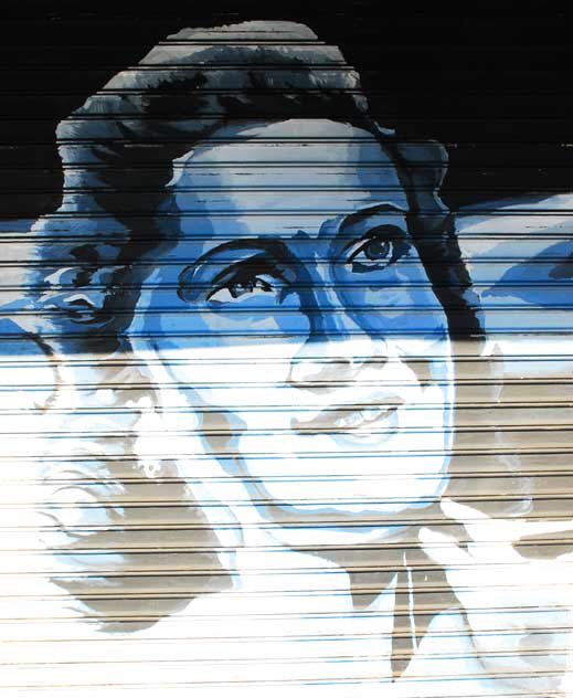 Graphic on roll-up door, Hollywood Boulevard - Kate Smith