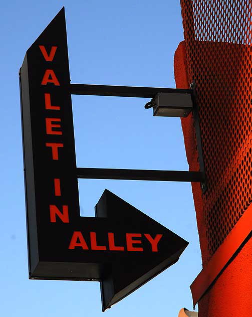 "Street" restaurant, Highland Avenue north of Melrose - Valet Sign