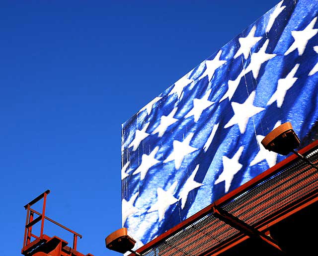 Flag billboard, Melrose and Highland