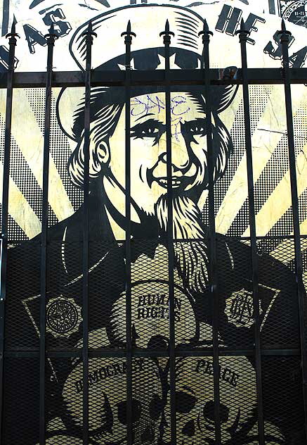 Shepard Fairey alley, off Sunset Boulevard near Alvarado in Echo Park