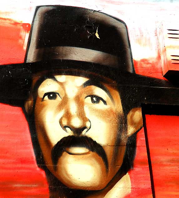 Detail of CBS ("Can't Be Stopped") Cowboy Mural - alley behind the Jiffy Lube on the corner of La Brea and Melrose