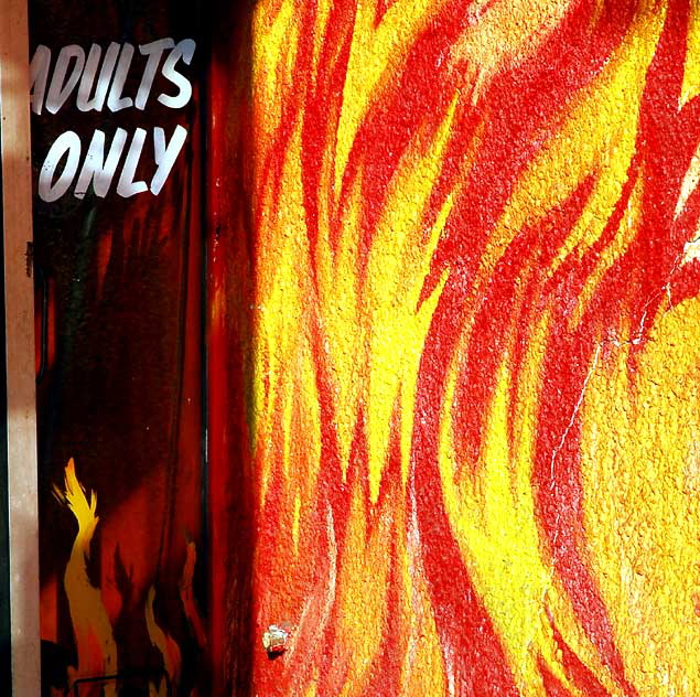 Flames at porn shop on Hollywood Boulevard