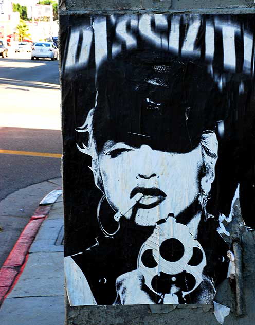 Blond with Revolver, poster on utility box, Melrose Avenue