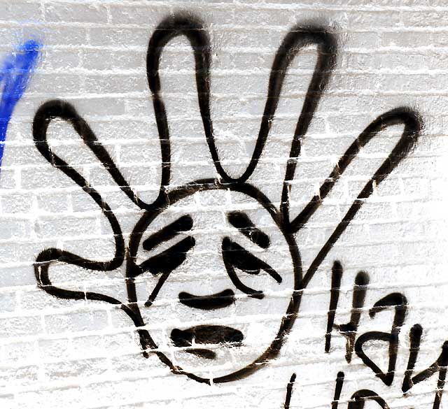 "Hand Up" - graffiti wall behind Hebrew school on La Brea at Waring