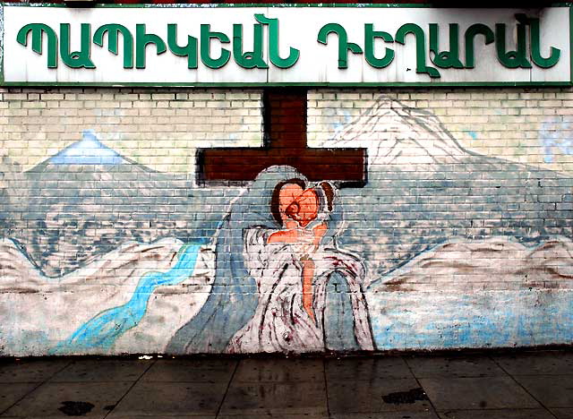 Thai/Armenian Christ mural, Sunset Boulevard at Normandie, East Hollywood