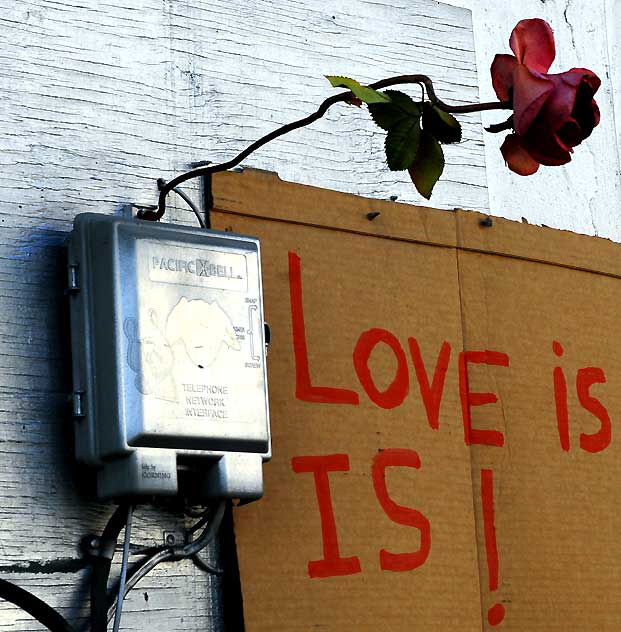 Love Is - corner of a local alley where the businesses leave stuff for all takers