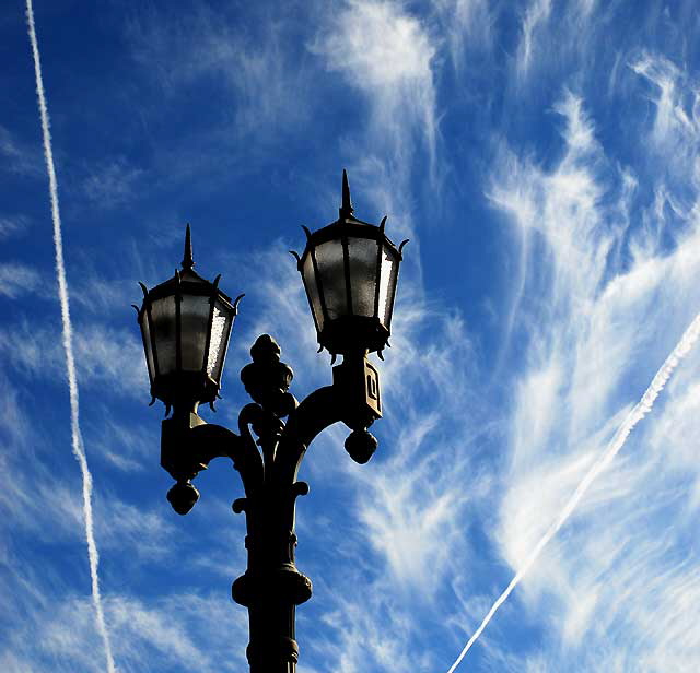 Streetlamp and Odd Clouds, corner of Ivar and Selma, Hollywood 