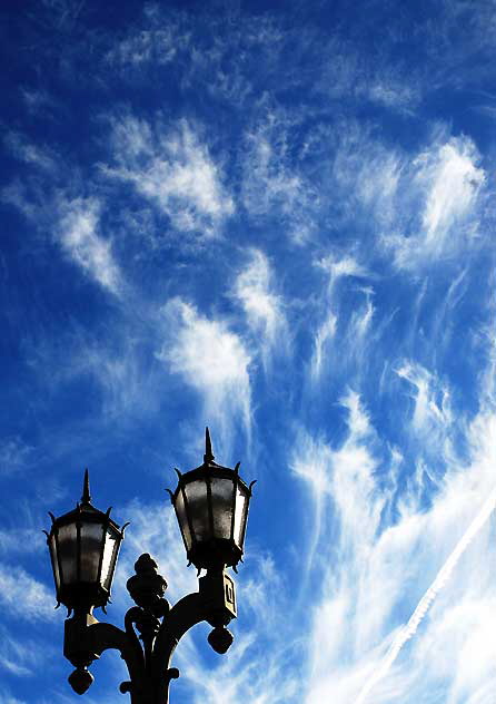 Streetlamp and Odd Clouds, corner of Ivar and Selma, Hollywood 