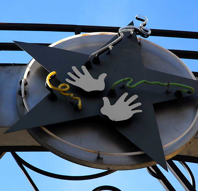 Neon "Hands" Star, parking lot on Vine Street, Hollywood 