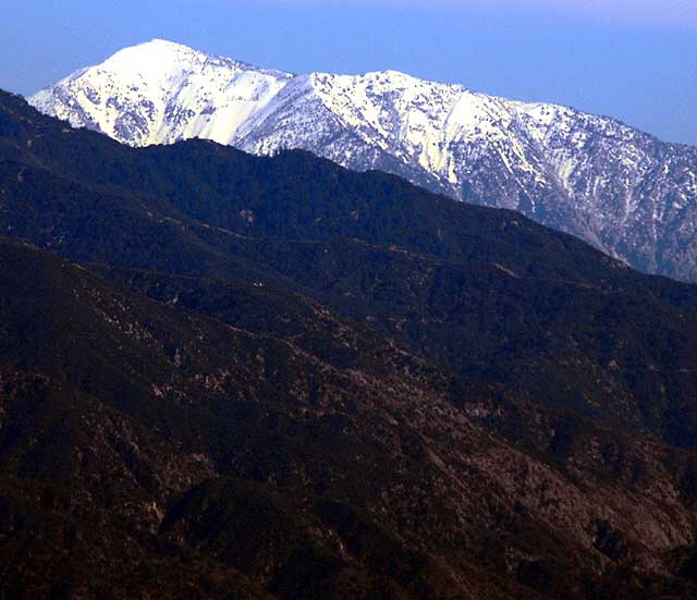 Snow-covered Mountains - view from the Griffith Park Observatory above Hollywood - Friday, December 18, 2009