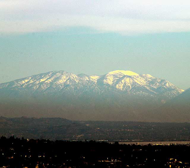 Snow-covered Mountains - view from the Griffith Park Observatory above Hollywood - Friday, December 18, 2009