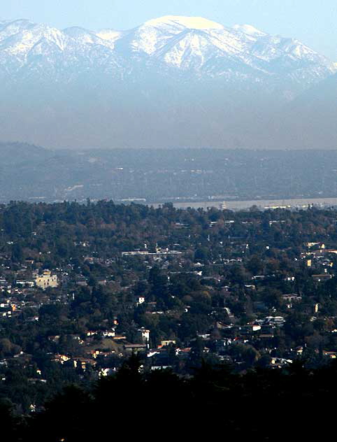 Snow-covered Mountains - view from the Griffith Park Observatory above Hollywood - Friday, December 18, 2009