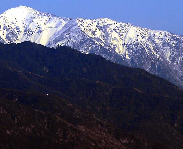 Snow-covered Mountains - view from the Griffith Park Observatory above Hollywood - Friday, December 18, 2009