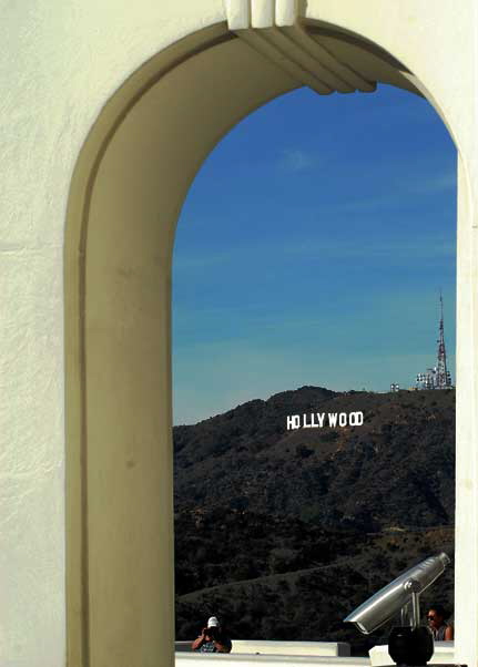 Hollywood Sign - view from the Griffith Park Observatory above Hollywood - Friday, December 18, 2009