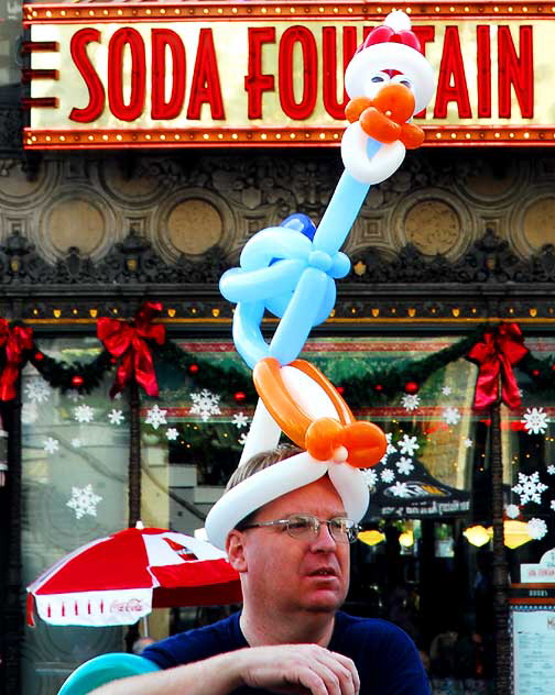 Balloon Man on Hollywood Boulevard at Christmas