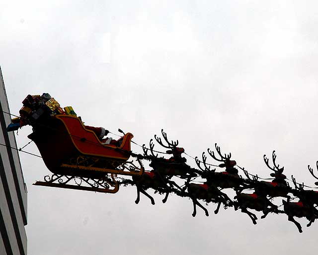 Santa over Beverly Hills - display above the intersection of Beverly and Wilshire 