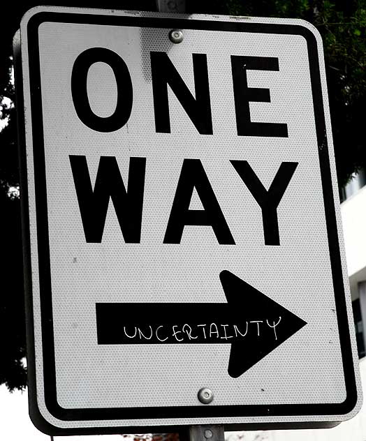 One Way Sign, with Uncertainty, Beverly Hills