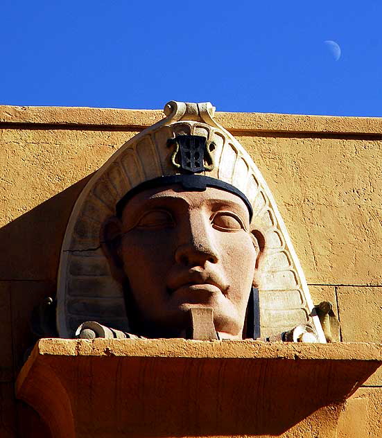 Moon at noon from the courtyard of the Egyptian Theater, Hollywood Boulevard