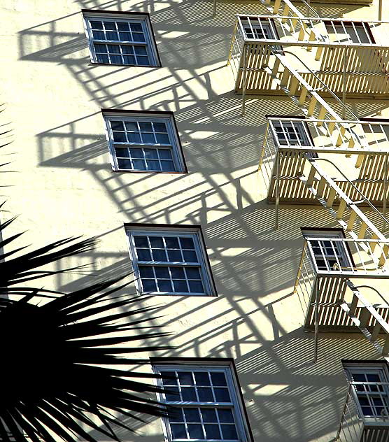 Winter Shadows - fire escape at the Hollywood Roosevelt Hotel, Hollywood Boulevard