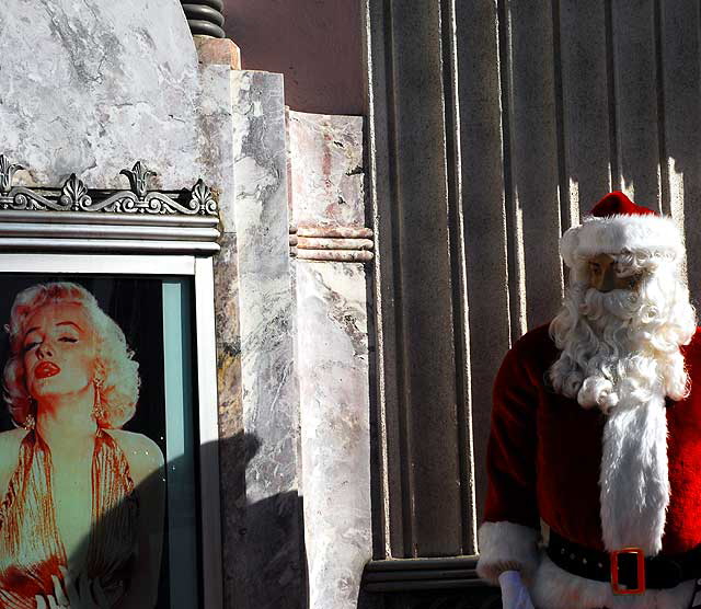 Santa and Marilyn Monroe, display at the Hollywood Museum, Highland Avenue at Hollywood Boulevard