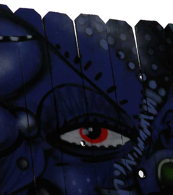 Blue Eye on Picket Fence - alley behind Melrose Avenue