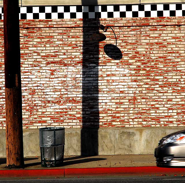 Brick Wall with Lamp - Santa Monica Boulevard at Wilcox