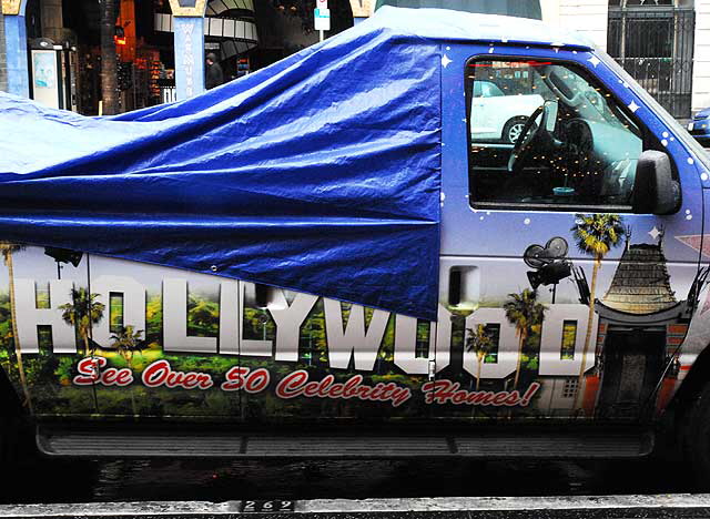 Wet open-top tour van, Hollywood Boulevard, Friday, January 22, 2010