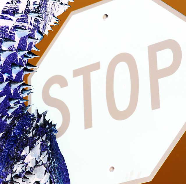 Stop Sign and Spiked Tree